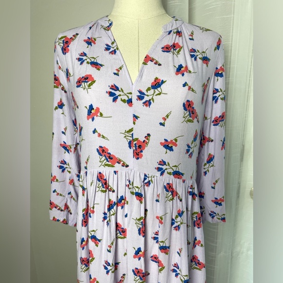 Anthropologie Maeve Juno Lilac Poppies Floral Spring Summer Tunic Dress XS - Picture 5 of 10